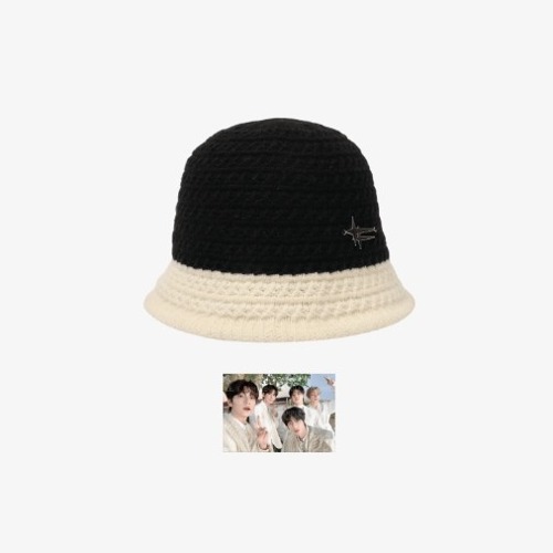 [Ship From 2nd/MAY] [TXT] [ACT:PROMISE] KNIT BUCKET HAT (BLACK) Koreapopstore.com