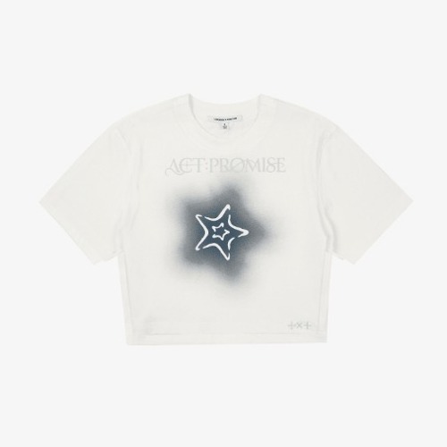 [Ship From 2nd/MAY] [TXT] [ACT:PROMISE] CROP T-SHIRT (WHITE) Koreapopstore.com